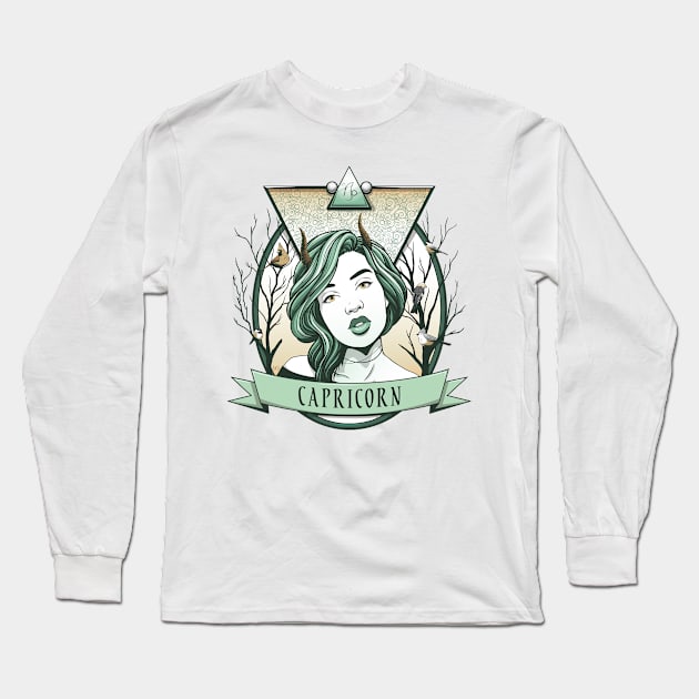 Capricorn Long Sleeve T-Shirt by redappletees